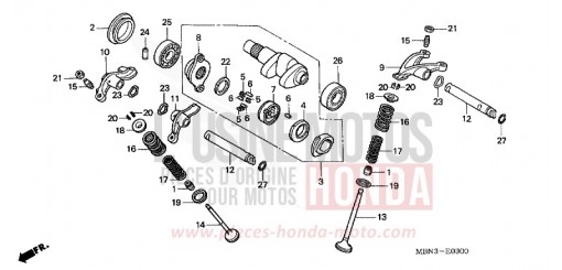 ARBRE A CAMES/SOUPAPE XR650RY de 2000